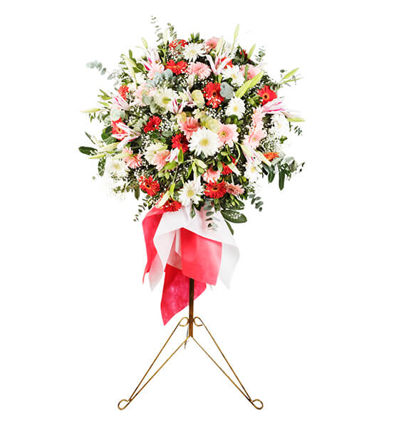 Renkli Gerbera ve Lilyumlardan Hazırlanmış Ferforje Aranjman