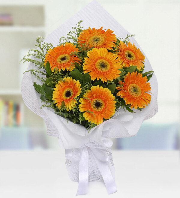 7 Lİ TURUNCU GERBERA BUKETİ