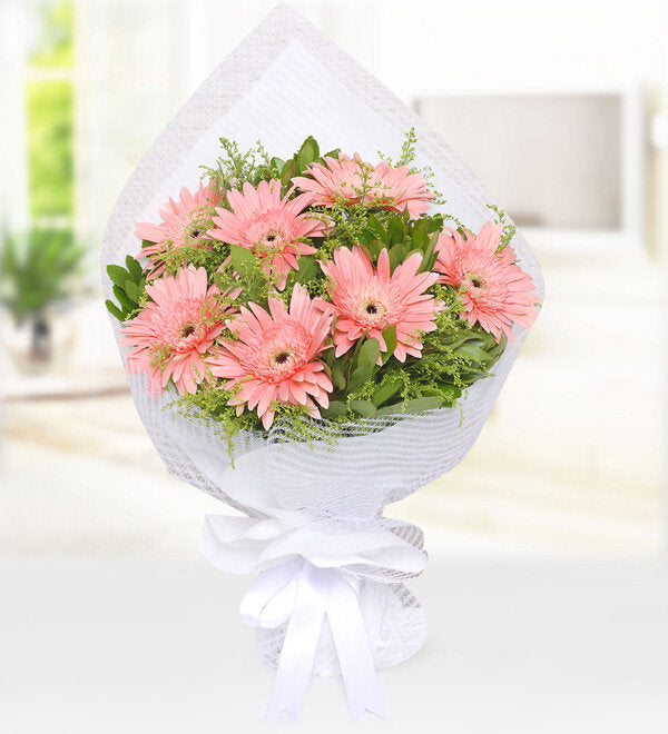 PEMBE DÜŞ GERBERA BUKETİ